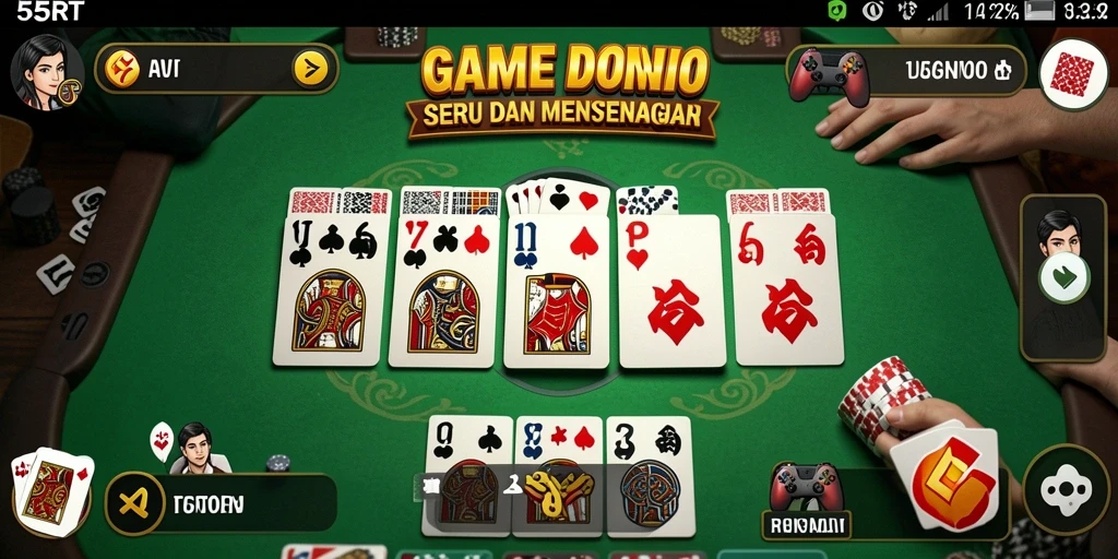 Tangkapan layar gameplay 55RT yang menampilkan serunya permainan Domino.