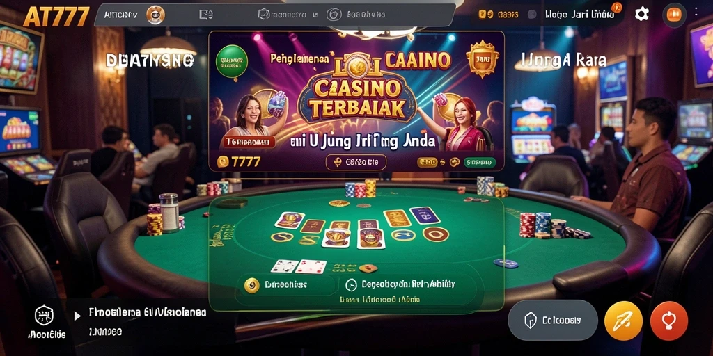 Gameplay Live Casino AT777 dengan dealer profesional dan interaksi langsung.