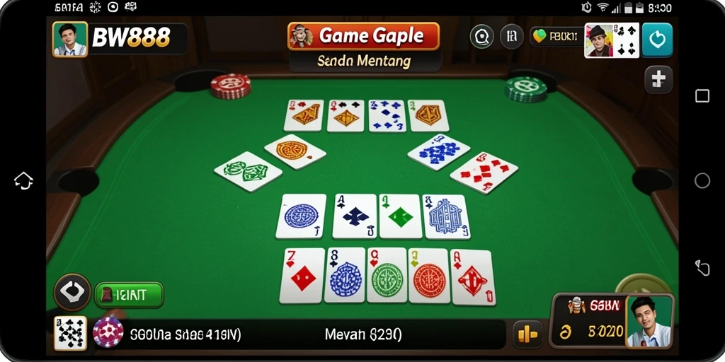 Screenshot utama BW888 menampilkan gameplay Gaple yang menarik.