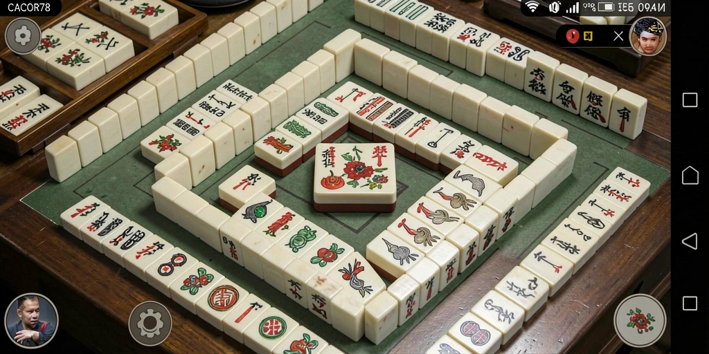 Tampilan gameplay menarik dari CACOR78, permainan Mahjong yang seru.