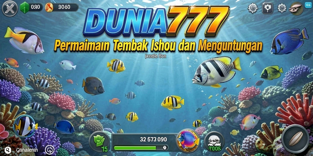 Tampilan gameplay DUNIA777 yang seru saat menembak ikan.