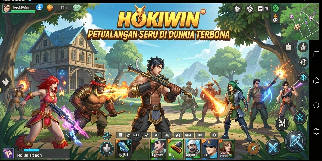 Tampilan menarik gameplay Open World HOKIWIN dengan grafis memukau.