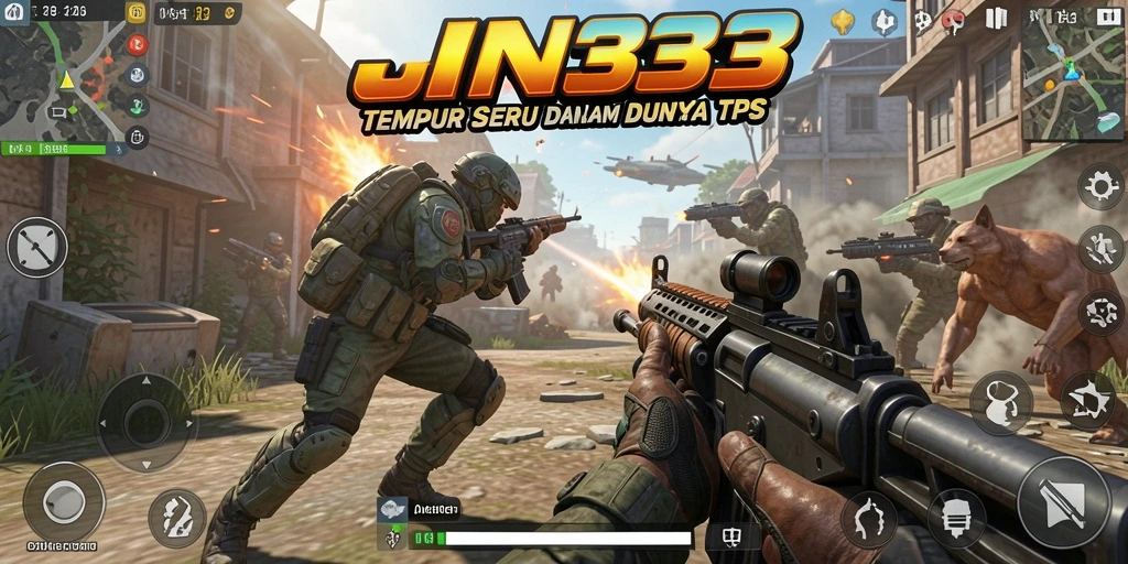 Tangkapan layar memperlihatkan aksi seru gameplay TPS JIN33.