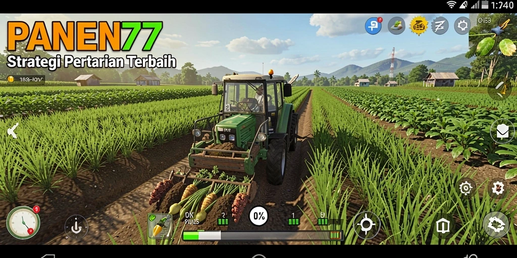 Tampilan gameplay menarik PANEN77 dengan berbagai jenis tanaman.