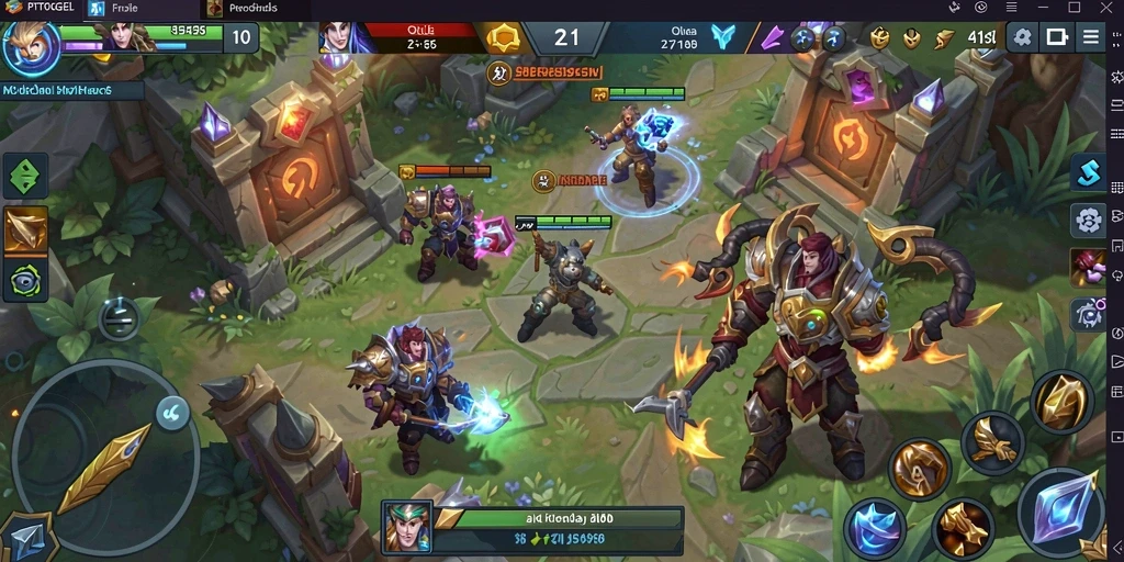 Screenshot PTTOGEL yang menampilkan gameplay MOBA yang seru dan intens.