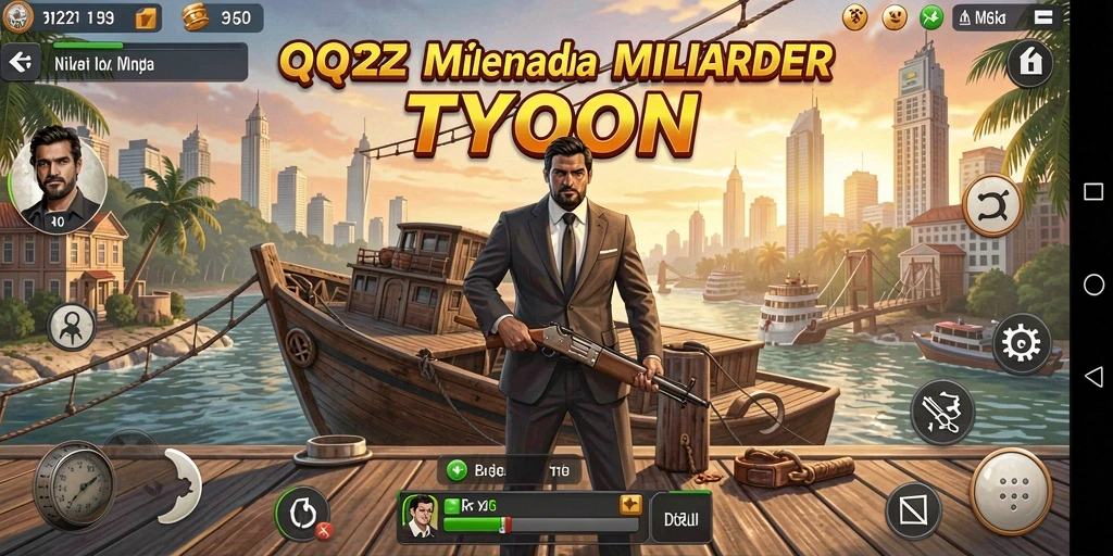 Tampilan gameplay QQ1221 menampilkan pengelolaan bisnis yang mendebarkan.