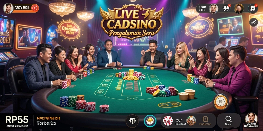 Tampilan gameplay Live Casino yang mengasyikkan di RP55.