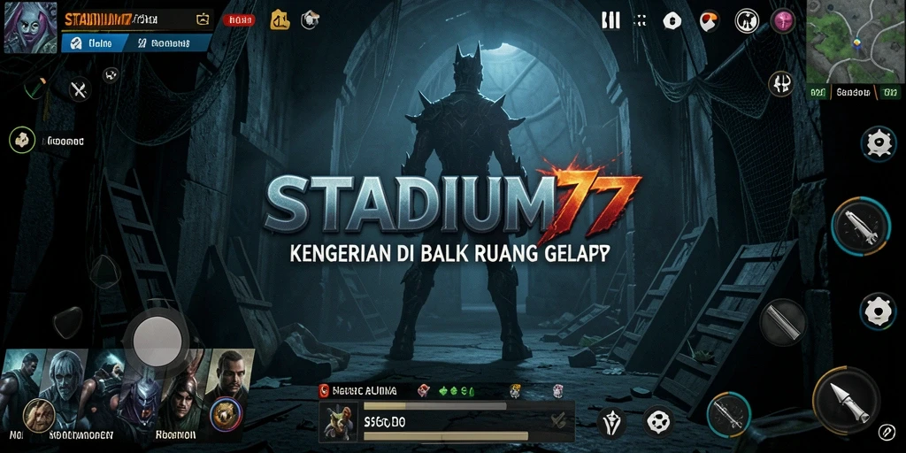 Tangkapan layar STADIUM77 menunjukkan momen mendebarkan saat menjelajahi lokasi angker.